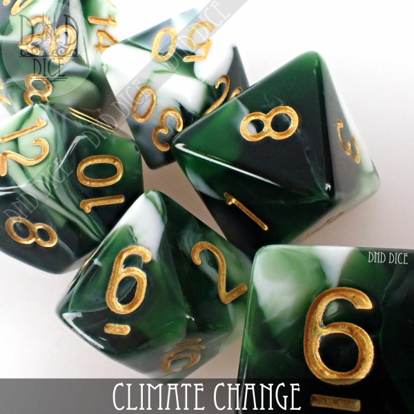 King of Crits Dice: climate-change-dice-set-prismatic