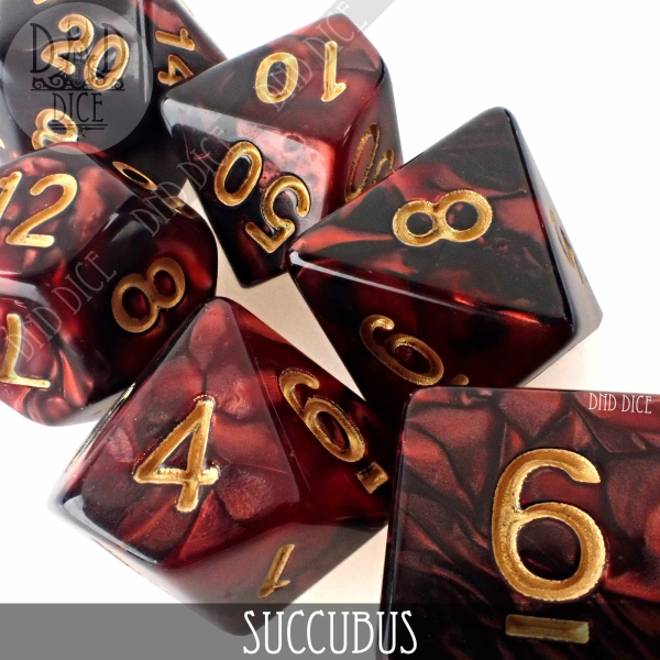 King of Crits Dice: succubus-dice-set-prismatic