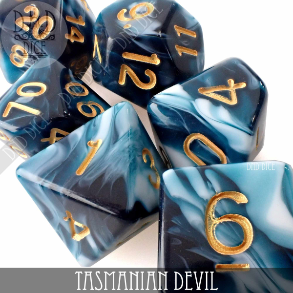 King of Crits Dice: tasmanian-devil-dice-set-prismatic