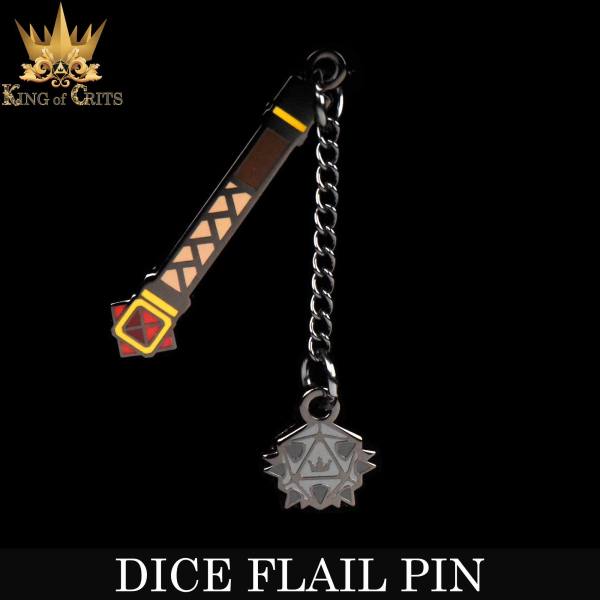 King of Crits Dice: Dice Flail (Enamel Pin)