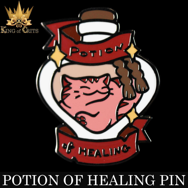 King of Crits Dice: Potion of Healing (Enamel Pin)