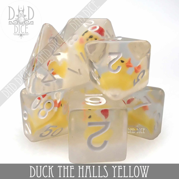 King of Crits Dice: Duck the Halls Yellow