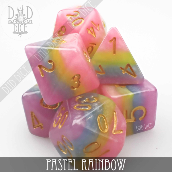 King of Crits Dice: Pastel Rainbow