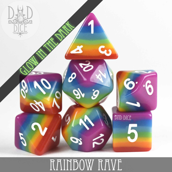 King of Crits Dice: Rainbow Rave (Glow)