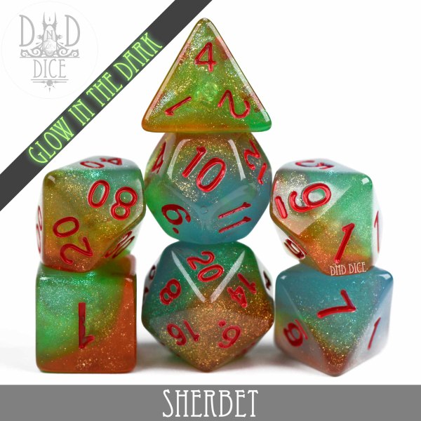 King of Crits Dice: Sherbet Glow in the Dark