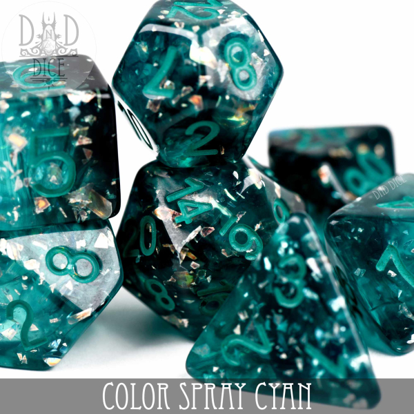 King of Crits Dice: Color Spray Cyan