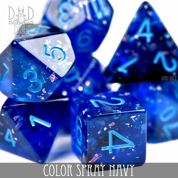 King of Crits Dice: Color Spray Navy