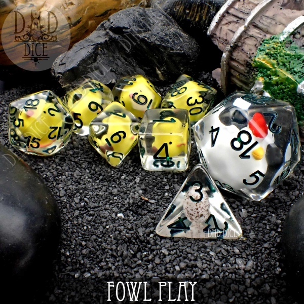 King of Crits Dice: Fowl Play - 8 Dice Set