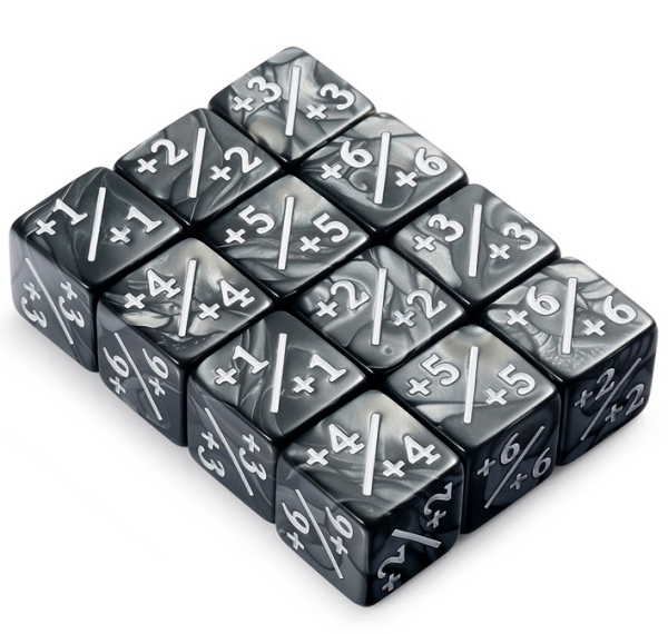 Dice Habit Positive Dice Counters - Charcoal (12pcs)