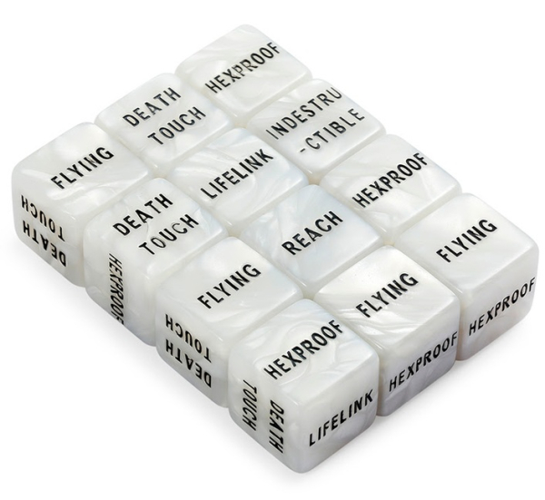 Dice Habit Keyword Ability Dice - Alabaster (12pcs)