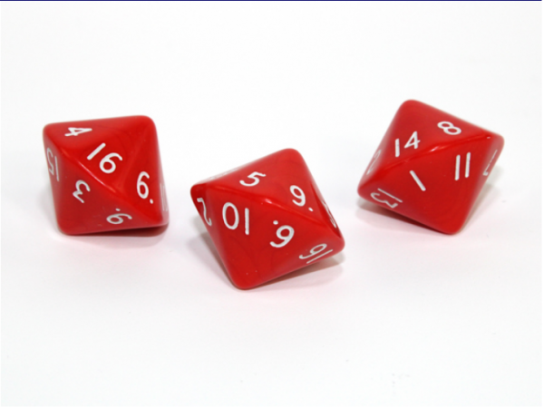 Chessex Special Dice: Red/White Opaque d16 (1)
