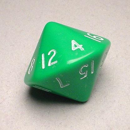 Chessex Special Dice: Green/White Opaque d16