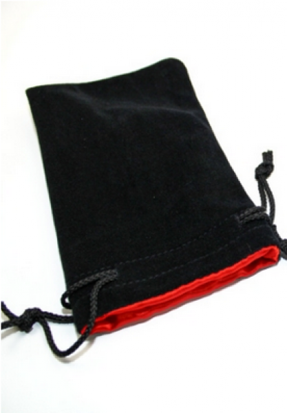 Chessex: Black Velvet Dice Bag w/ Red Satin Lining (5'' X 8'')