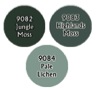 Reaper Master Series Paints: Moss Colors Triad