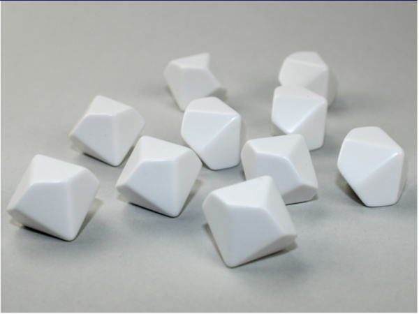 Chessex Special Dice: White Opaque Blank d10 (10)