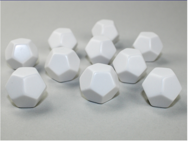 Chessex Special Dice: White Opaque Blank d12 (10)