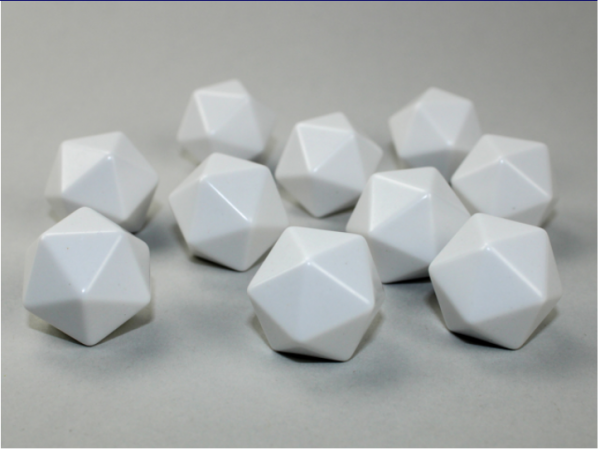 Chessex Special Dice: White Opaque Blank d20 (10)