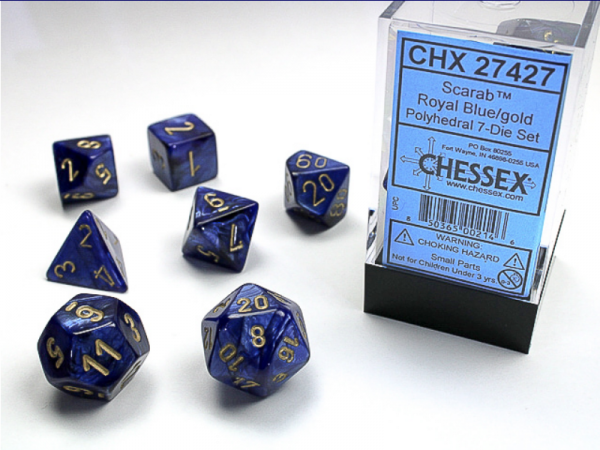 Scarab Royal Blue/Gold 7-Die Set