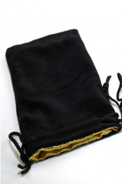 Black Velvet Dice Bag w/ Gold Satin Lining (5'' X 8'')