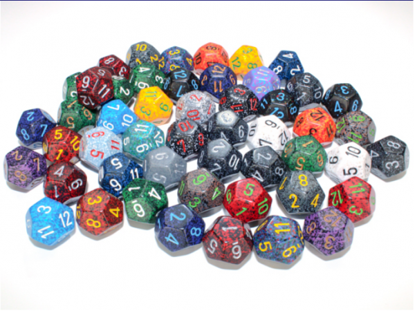 Chessex Bulk Dice Sets: Assorted Speckled d12 Bag (50)