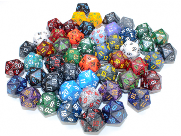 Chessex Bulk Dice Sets: Assorted Speckled d20 Bag (50)
