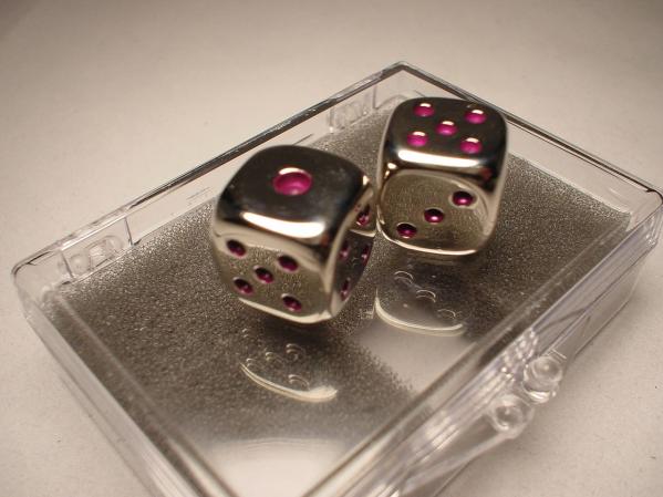Metal Dice: Pair of Purple Pipped 16mm d6 (2)