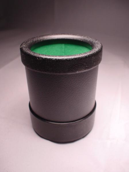 Black Plastic Dice Cup (Green Lined)