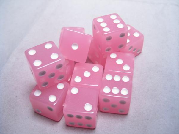 Koplow Glow in the Dark Dice: Peach 16mm D6 (12)