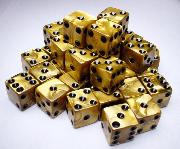 Koplow RPG Dice Sets: Gold/Black Olympic 12mm d6 (36)
