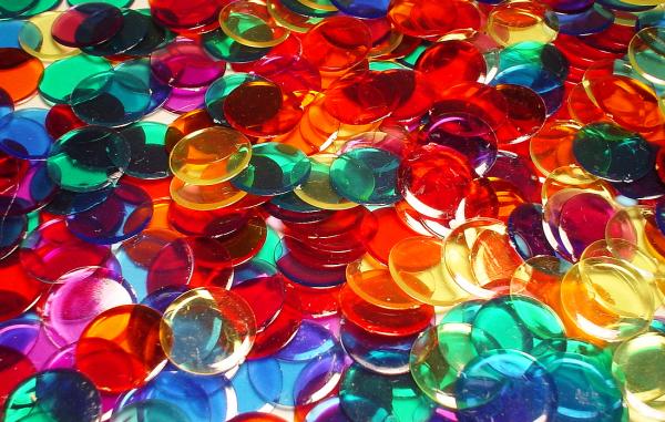 Game Accessories: Transparent 6 Color Assorted Sorting Chips (300)