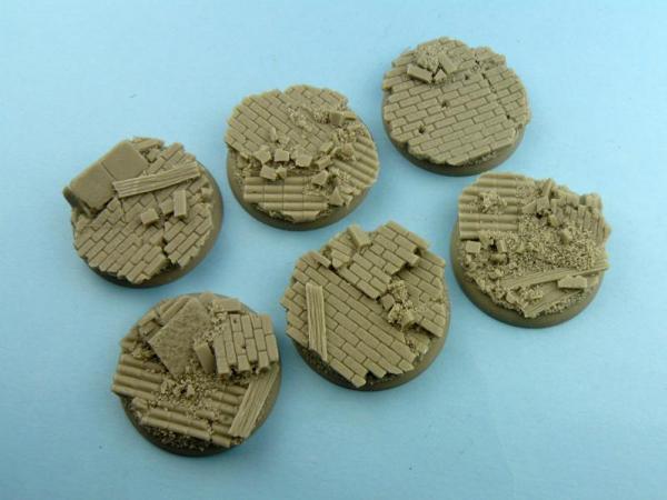 Battle Bases: Old Factory Bases, Warmachine Round 40mm (2) 