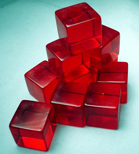 Blank Dice: 16mm Transparent Red Blank d6 (1)