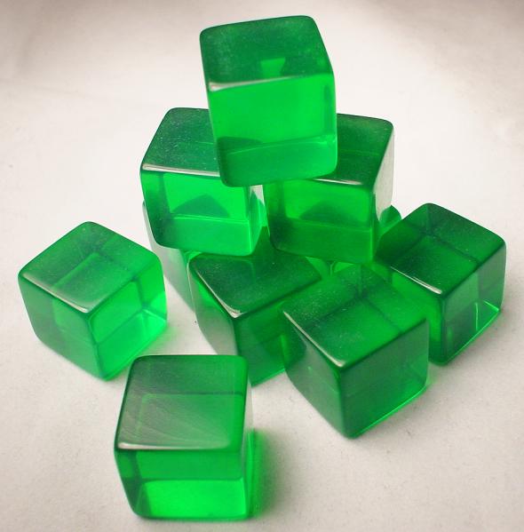 Blank Dice: 16mm Transparent Green Blank d6 (1)