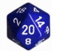 Chessex Special Dice: Blue/White Opaque 34mm d20 (1)