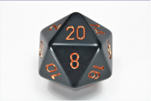Chessex Special Dice: Dark Grey/Copper Opaque 34mm d20