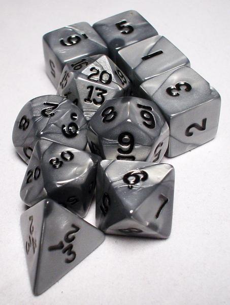 Koplow RPG Dice Sets: Silver/Black Olympic Polyhedral 10-Die Set