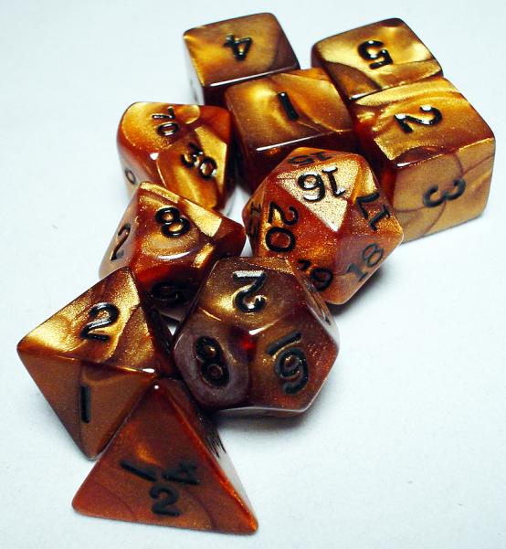 Koplow RPG Dice Sets: Bronze/Black Olympic Polyhedral 10-Die Set