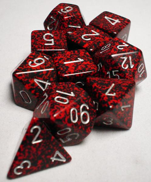 Koplow RPG Dice Sets: Silver Volcano Speckled Polyhedral 10-Die Set