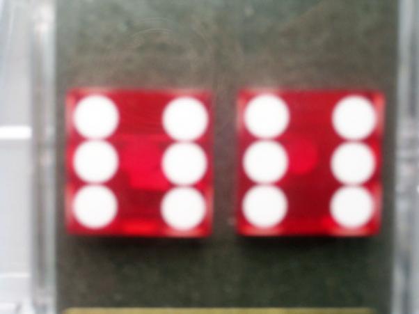 Precision Casino Dice: 3/4'' Red Standard Spotting 19mm (Pair of d6)