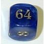 Backgammon Accessories: 22mm Blue/Gold Pearl Doubling Cubes