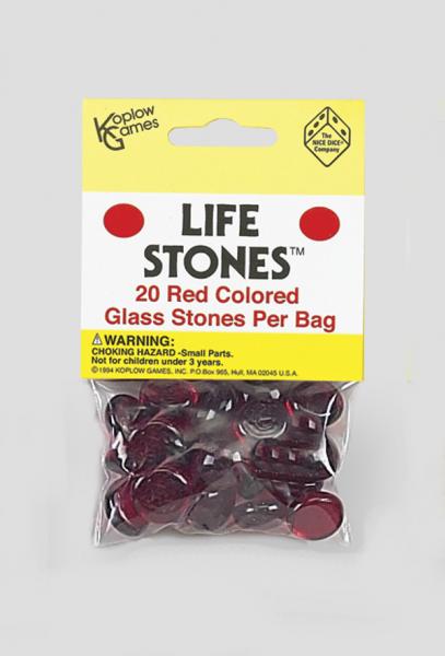 Gaming Counters: Red Colored Glass Stones (20)