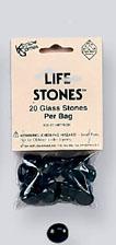 Gaming Counters: Black Glass Life Stones (20)