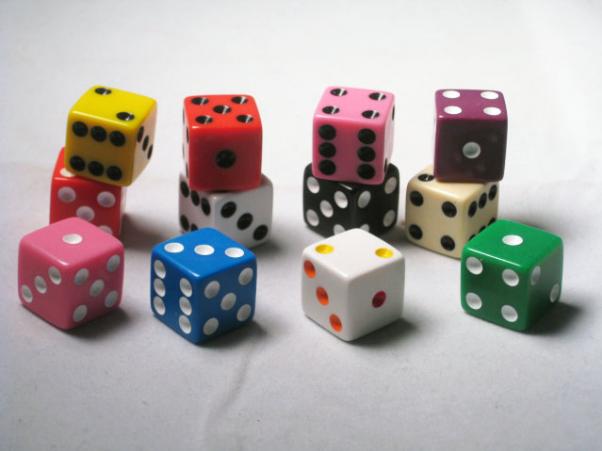 Square Cornered Dice: Assorted Opaque 16mm d6 (12)
