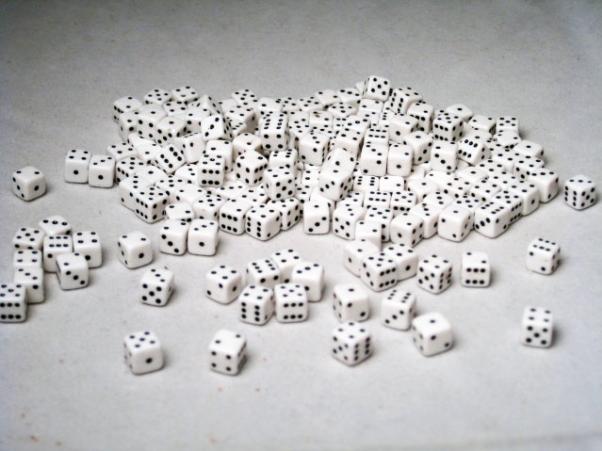 Miniature Dice: White/Black Opaque 5mm d6 (200)