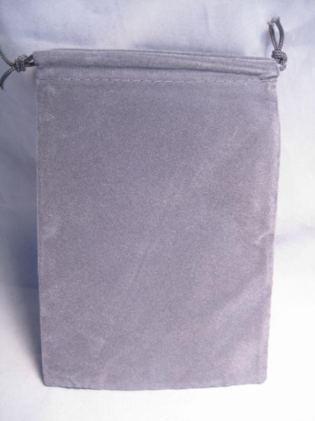 Velour Dice Bags: Small Grey (4'' x 6'')