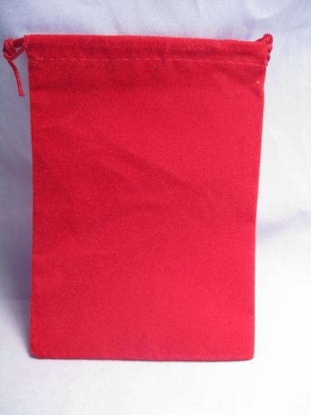 Velour Dice Bags: Small Red (4'' x 6'')