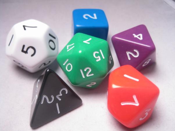Jumbo RPG Dice Sets: Assorted Opaque Polyhedral 6-Die Set