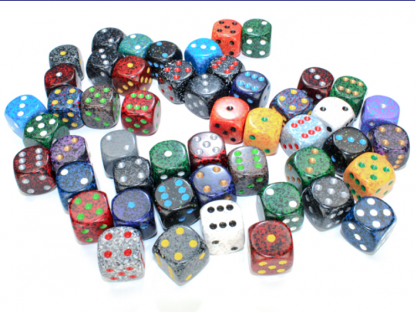 Chessex Bulk Dice Sets: Assorted Speckled 16mm d6 Bag (50)