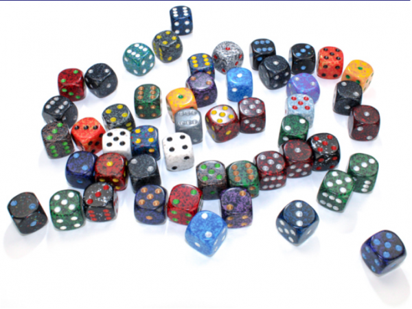 Chessex Dice - Bulk Dice Sets: Assorted Speckled 12mm d6 Bag (50)