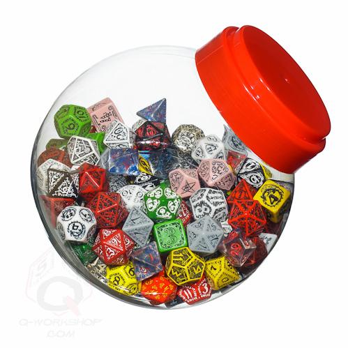 Exotic Dice Round Jar of Classic RPG Dice (80)